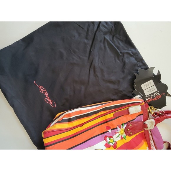 Ed Hardy Y2K Sally Embroidered Tote Bag w/ Wallet & Dust Cover Rare NEW Vintage - Picture 14 of 16
